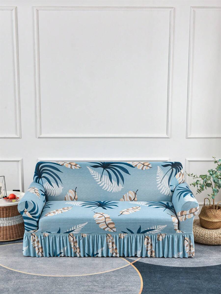 Seasonal Printed Stretch Skirt Wrap Sofa Cover - Multicolor - View 1