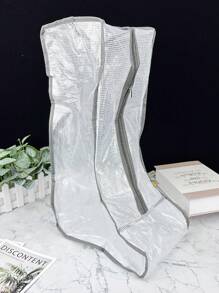 3 pezzi Sacchetti per scarpe corti spessi grigi, in PVC trasparente, antipolvere, riutilizzabili, con chiusura lampo, antiumidità, impermeabili, traspiranti, utilizzati come proteggi scarpe