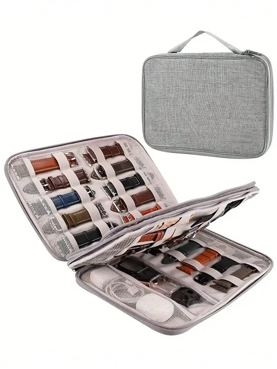 1Pc Storage Bag Compatible With Apple Watch Band, Watchband Organizer Box Compatible With Samsung  Watchband, Electronics Accessories Organizer, Travel Universal Data Cable Organizer Bag, Multifunctional Storage Bag, Storage Organizer For Cable, Charger, Phone, USB, SD Card, Hard Drives, Power Bank, Cords - one-size - View 1