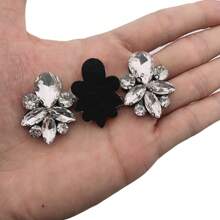 10Pcs Rhinestone Beaded Brooch Patches Applique Sew On Clothes Dress Shoes Bags Cap