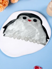 1 Pieza Lindo Clip De Garras Para Cabello En Forma De Pingüino Blanco Y Negro De Tamaño Mediano Como Accesorio Para Mujeres, Adecuado Para El Uso Diario, Vacaciones, Fiestas En La Playa Como Regalo - Blanco y Negro - Ver 8