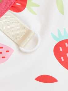 1pc Fruit Pattern With Leash Buckle Teddy Puppy Cat Dog Dress Clothes - Hot Pink - View 5