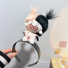 1入女士瘋狂卡通毛絨玩具12星座髮箍，日常使用(毛絨玩具髮夾的顏色和款式隨機選擇)頭飾 - 彩色 - 查看 22