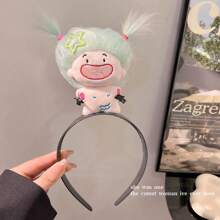 1入女士瘋狂卡通毛絨玩具12星座髮箍，日常使用(毛絨玩具髮夾的顏色和款式隨機選擇)頭飾 - 彩色 - 查看 18