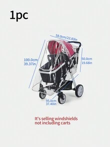 1個通用冬季防風嬰兒車罩,附有大窗口,可防雨 - 無色 - 查看 5