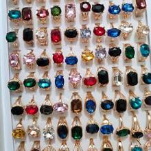 10入組/包豪華寶石鑲嵌鑽戒套裝,韓風,優雅簡約,適於派對,婚禮及日常佩戴,配有隨機運輸的opp包裝袋 - 金色 - 查看 4