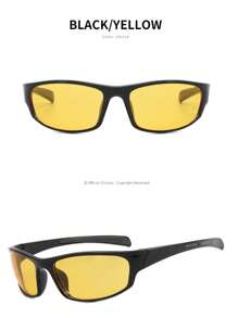 POLASUP 1pc Men's Sports Cycling Glasses For Summer, Suitable For All Seasons, Half Frame With Contrast Double-Color Fluorescent Color, With Silicone Non-Slip Foot Pad, Comfortable And Soft Nose Pad, Polycarbonate Explosion-Proof With Reflective Plating Pc Mirror Anti-Lost Rope And Eyeglass Cloth) Beach Accessories Glasses Shades Easy Comfort Casual Outfits Outdoor Cycling Glasses For Summer Beach Vacation, Outdoor, Travel