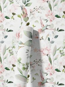 17,7in*78,7in*1pc / 17,7in*118,1in*1pc Roze Bloemen Plant Behang, Peel En Stick Waterdicht Gerenoveerd Blad Behang, Verwijderbare Mooie Vogel Muursticker, Woondecoratie, Muurkunst, Muurdecoratie, Renovatie Stickers Peel Wandpanelen, Behang, Behang, Lente Decoratie Artikelen Verfris Uw Huis, Festival Decoratie Stickers Geschenken Verjaardag Afstuderen