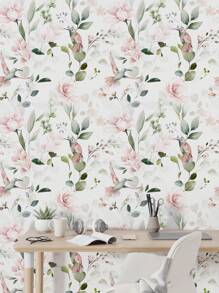 17,7in*78,7in*1pc / 17,7in*118,1in*1pc Roze Bloemen Plant Behang, Peel En Stick Waterdicht Gerenoveerd Blad Behang, Verwijderbare Mooie Vogel Muursticker, Woondecoratie, Muurkunst, Muurdecoratie, Renovatie Stickers Peel Wandpanelen, Behang, Behang, Lente Decoratie Artikelen Verfris Uw Huis, Festival Decoratie Stickers Geschenken Verjaardag Afstuderen