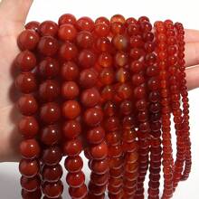 1pc Natural Agate & Jade Beaded Strand, Various Sizes Natural Stone Beads For DIY Jewelry