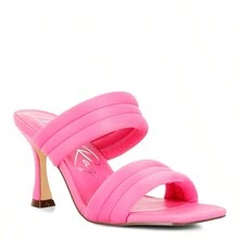 New Crush Quilted Spool Heel Sandals - Hồng - Xem 1
