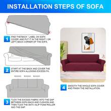 YSTYLE Sofa Cover 1/2/3/4 Seater With Armrest, Stretch Sofa Cover Non-Slip, Modern Sofa Cover For Dogs Pets, Breathable Couch Cover With Elastic Bottom - Burgundy - View 6