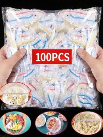 100Pcs/200Pcs/500Pcs Disposable Food Covers, Thickened Kitchen Fresh-Keeping Film Insert, Elastic Food Cover To Prevent Mixture And Seal Freshness
