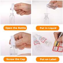 6入組透明空噴霧瓶、迷你噴霧瓶，可裝填液體，塑料噴霧瓶，附2個漏斗和24個標籤 - 無色 - 查看 5