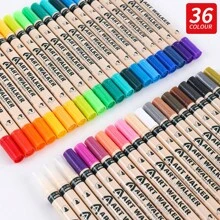 Bộ bút đánh dấu sơn acrylic 36 màu ART WALKER có đầu kép mịn và cọ, dùng để vẽ tranh thủ công trên vải, đá, gỗ, da, gốm sứ - bộ 36 màu - Xem 5