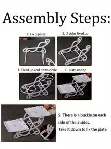 1pc Double-Deck Plastic Dessert Display Stand, Fruit Tea Break Cake Dessert Service Tray, For Home Wedding Holiday Birthday Tea Party, Party Supplies