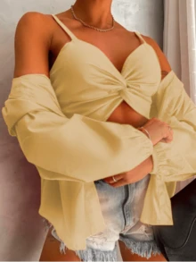 Women Two-Piece Outfits - Màu be - Xem 1