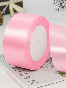 1 pieza de cinta colorida de 1cm/4cm de ancho para proyectos DIY, material para flores de rosa, cinta de satén para decorar pasteles, empaquetar regalos, tejer - Rosa - Ver 5