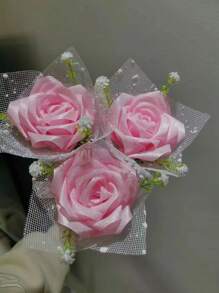 1 pieza de cinta colorida de 1cm/4cm de ancho para proyectos DIY, material para flores de rosa, cinta de satén para decorar pasteles, empaquetar regalos, tejer - Rosa - Ver 10