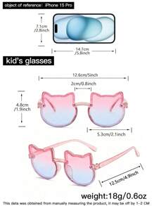 3 PCS Cute Cat Ears And Round Frame For Kids 4-10 Years Old, Double Beam Aviator Fashion Glasses For Daily Outings And Wear For Outings - Multicolor - View 6
