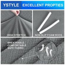 YSTYLE Sofa Cover 1/2/3/4 Seater With Armrest, Stretch Sofa Cover Non-Slip, Modern Sofa Cover For Dogs Pets, Breathable Couch Cover With Elastic Bottom - Light Grey - View 3