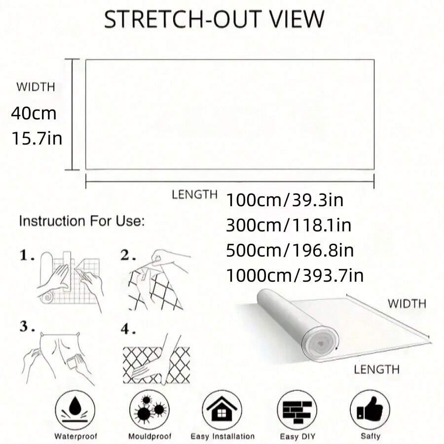 1 Roll Thickened SelfAdhesive Waterproof & Oil Proof Wood Grain