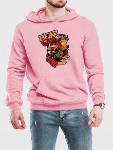 Men Hoodies - 粉色 - 查看 1