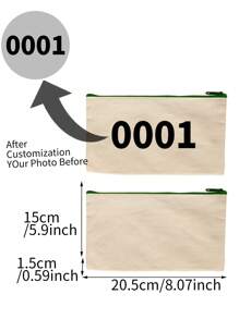 1pc Customizable Canvas Multi-Functional Colorful Zipper Pocket Storage Bag For Daily Use, Festival Gift, Father Day, Sister Gift, Back-To-School Season, Etc. Back To School Graduation Gift For Teacher Makeup Bag Cosmetic Bag Make Up Organizer For Bathroom Travel College Dorm Beach Summer Portable Multifunctional Women Girl Student
