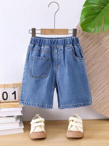Letnie nowe modne spodenki jeansowe dla młodych chłopców