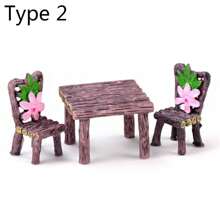 3pcs/Set Miniature Table And Chairs Set Fairy Garden Furniture Ornaments Kit For Decoration House Accessories Home Micro Landscape Decoration Best Gifts Birthday Graduation