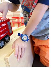 Cute Black Fire Truck & Firefighter 3D Cartoon Quartz Watch For Boys, Children Gift