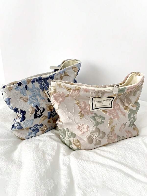 1 Stück, Blumen Kosmetiktasche, Frauen Make-up Organizer Tasche mit Stickerei, Reise Kulturtasche, Essentielle Make-up Organizer Tasche, Mini Tasche Reise, Kleine Make-up Tasche Zubehör, Make-up Halter, Pinsel Tasche, Make-up Behälter, Kosmetiktasche, Reise Utensilien, Damen Accessoires