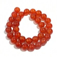 1pc Natural Agate & Jade Beaded Strand, Various Sizes Natural Stone Beads For DIY Jewelry