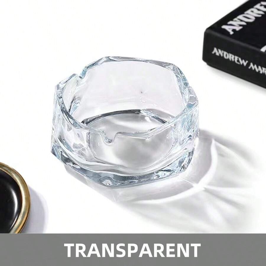 1 個玻璃煙灰缸,創意家居客廳大號煙灰缸,用於辦公室、ktv、酒店、餐廳和酒吧,多色,12*12*5.5 厘米 - 無色 - 查看 1