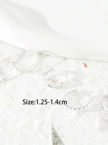 Conjunto de 3 Anéis de Pé de Cobre com Linhas Metálicas Simples