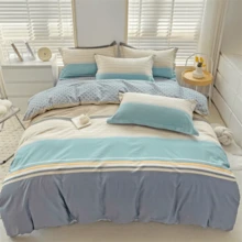 Juego de cama (4 piezas) - 40s 12868 - Celeste - Ver 8