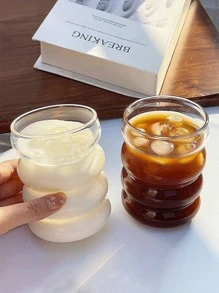 1/4 件 14 盎司厚冰咖啡玻璃杯套装，冷萃拿铁杯，鸡尾酒杯，啤酒杯，非常适合盛放水、苏打水、茶、礼物 - 圈圈杯 - 查看 9