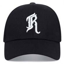 AR 1 件女式字母“R”刺绣棒球帽，可调节户外防晒休闲帽，适合春秋季旅行、海滩度假