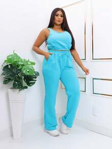 Women Two-Piece Outfits - Màu xanh Cadet - Xem 4