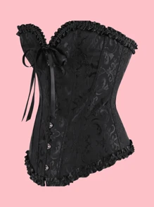 Corsé estilo palacio con ballenas para dar forma a la cintura y levantar el busto, parte superior moldeadora de jacquard sexy, adecuado para usar con un vestido, para Halloween