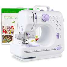 Máquina de Coser, Mini Máquina de Coser Máquina de Coser Eléctronico Portátil, 12 Puntadas Maquina de Coser con Luz de LED, Kit de accesorios de costura, Ideal para Ropa, Fundas de Almohadas, Sábanas - Morado - Ver 9