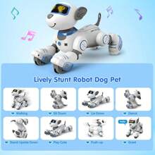 VATOS Robot Dog Children Remote Controlled Toy - Interactive Touch And Follow Robot Dog With 17 Functions, Programmable Dance Music RC Dog Robot Toy For Girls 3-12 Years - Blue - View 4