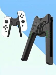 Agarre de carga compatible con Joy-Con para Switch OLED, mango portátil que permite cargar mientras se juega - Negro - Ver 1
