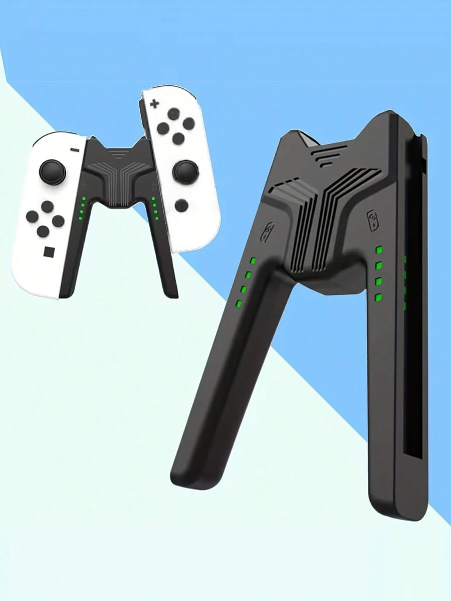 Agarre de carga compatible con Joy-Con para Switch OLED, mango portátil que permite cargar mientras se juega - Negro - Ver 1