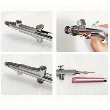 Portable Air Compressor Spray Gun, 1 Set With A 0.3mm Single-Action Spray Gun Head, Comes With A 5CC Metal Cup, Suitable For Models, Cake Art, Nail Art, And Handcrafted Cake Spraying, Compatible With Most Spray Gun Compressors (Compressor Not Included) - Multicolor - View 5