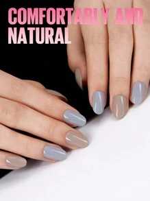 Baoke Summer Nails 240 PCS Oval Shaped Upgraded Matte Soft Gel Half Cover Nail Tips No Filed, Spring Pre-Shaped Clear Acrylic False Gelly Press On Nails For DIY Press On Nails 15 Sizes With Box Nail Supplies - Clear - View 11