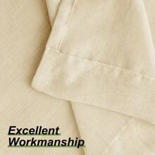 DWCN 2 Panels Màu be Rèm cửa Sa mỏng Chảy xệ Lỗ Lanh Rèm Panels , Sự riêng tư Ánh sáng Lọc Rustic Theo chiều dọc Rèm cửa Đối với Phòng ngủ Phòng khách - Màu be - Xem 7