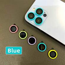 Luminous Lens Protector Compatible With IPhone 15 14 13 12 11 Pro Max Ceramic Camera Lens Protective Glass On IPhone 12 13 Mini 14pro Max(Orange) - Pink - View 7