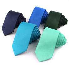 NUEVO Corbata casual de color sólido verde y azul para hombres, corbatas de boda para el novio, clásica de 6 cm para hombres, buenos regalos