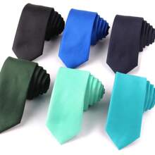 NUEVO Corbata casual de color sólido verde y azul para hombres, corbatas de boda para el novio, clásica de 6 cm para hombres, buenos regalos